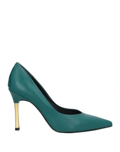 Andrea Pinto Woman Pumps Deep Teal Size 6 Leather In Green