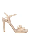 Andrea Pinto Woman Sandals Cream Size 8 Textile Fibers In White