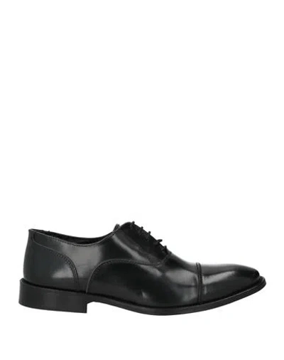Andrea Piras Man Lace-up Shoes Black Size 8 Leather