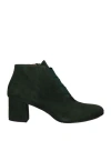 Andrea Puccini Woman Ankle Boots Dark Green Size 6 Soft Leather In Green