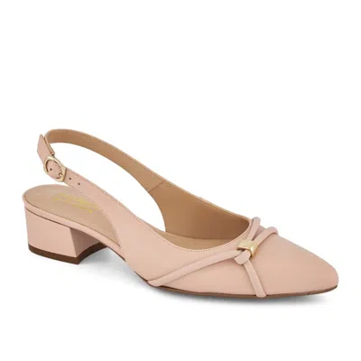 Andrea Slingback Low Heel Pumps In Brown