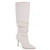 Andrea Slouchy Boots With Pointy Toe In White