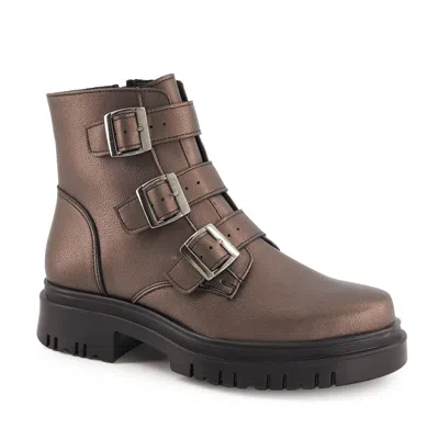 ANDREA TRIPLE BUCKLE COMBAT BOOTS
