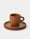 Andrea Tsang Terra Stoneware Espresso Cups And Saucers (set 4)  Abask Gift Set