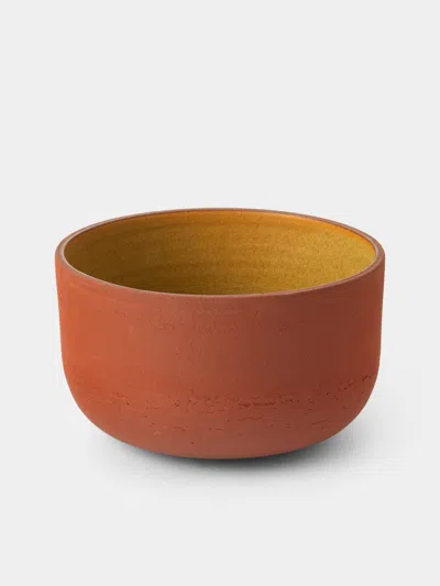 Andrea Tsang Terra Stoneware Large Bowl  Abask Luxury Gift In Orange