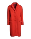 Andrea Turchi Woman Coat Orange Size 8 Polyester In Orange