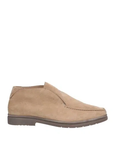 Andrea Ventura Firenze Man Ankle Boots Beige Size 10 Soft Leather In Sand