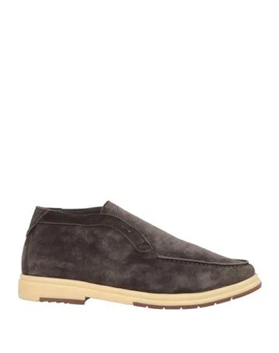 Andrea Ventura Firenze Man Ankle Boots Charcoal Size 10 Leather In Brown