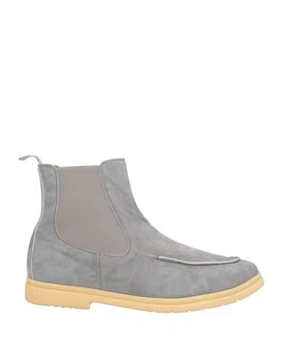 Andrea Ventura Firenze Man Ankle Boots Grey Size 6 Cowhide In Gray