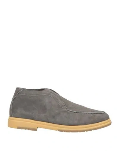 Andrea Ventura Firenze Man Ankle Boots Grey Size 9 Leather In Gray
