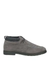 Andrea Ventura Firenze Man Ankle Boots Grey Size 9 Leather, Textile Fibers