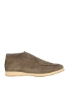 Andrea Ventura Firenze Man Ankle Boots Khaki Size 8 Leather In Beige