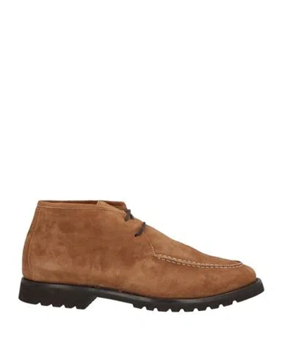 Andrea Ventura Firenze Man Ankle Boots Light Brown Size 9 Leather In Sand