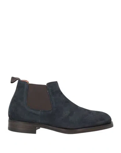 Andrea Ventura Firenze Man Ankle Boots Navy Blue Size 10 Soft Leather