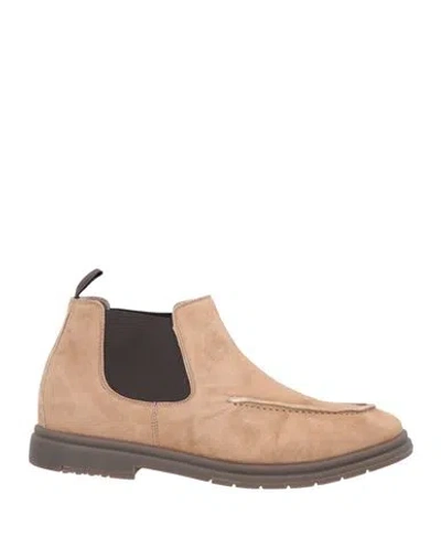 Andrea Ventura Firenze Man Ankle Boots Sand Size 12 Soft Leather In Beige