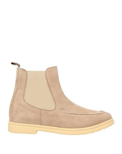Andrea Ventura Firenze Man Ankle Boots Sand Size 9 Leather In Beige