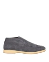 Andrea Ventura Firenze Man Ankle Boots Slate Blue Size 13 Leather In Gray