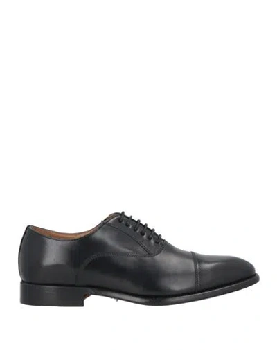 Andrea Ventura Firenze Man Lace-up Shoes Black Size 8 Calfskin