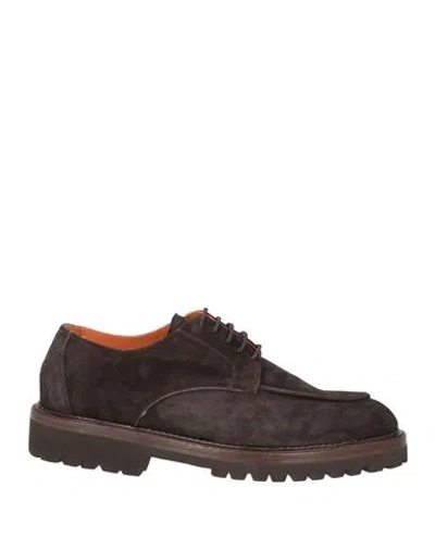 Andrea Ventura Firenze Man Lace-up Shoes Dark Brown Size 8.5 Leather