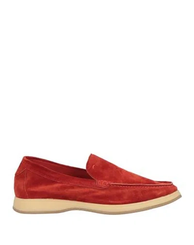 Andrea Ventura Firenze Man Loafers Brick Size 9 Leather In Red