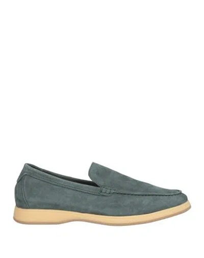 Andrea Ventura Firenze Man Loafers Deep Teal Size 8 Leather In Green