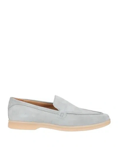 Andrea Ventura Firenze Man Loafers Light Grey Size 9 Leather In Gray