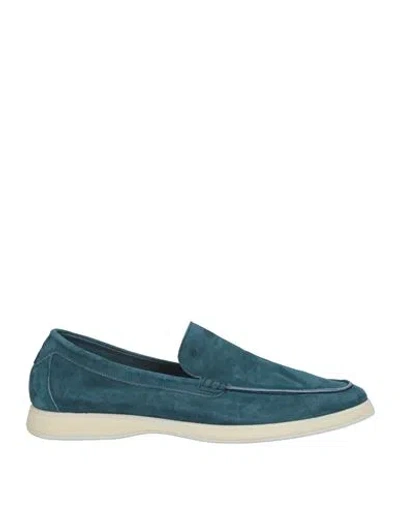 Andrea Ventura Firenze Man Loafers Navy Size 9 Leather In Blue