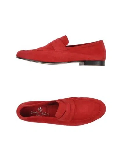 Andrea Ventura Firenze Man Loafers Red Size 9 Soft Leather