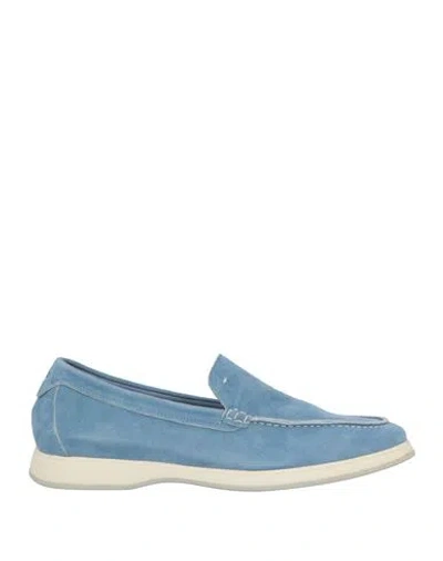 Andrea Ventura Firenze Man Loafers Sky Blue Size 9 Leather