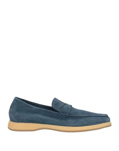 Andrea Ventura Firenze Man Loafers Slate Blue Size 7.5 Leather In Multi
