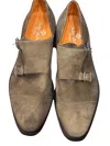 Andrea Ventura Monte Carlo Monk Strap Suede Shoes In Gray