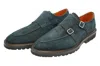 Andrea Ventura Norvegese Parigino Adler Monk Strap Suede Shoes In Black