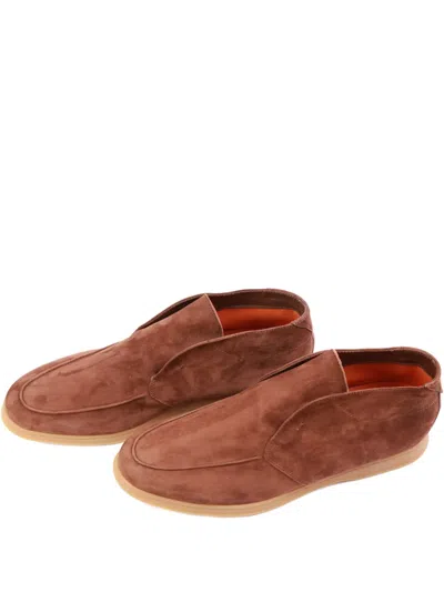 Andrea Ventura Slip-on Desert Boots In Brown