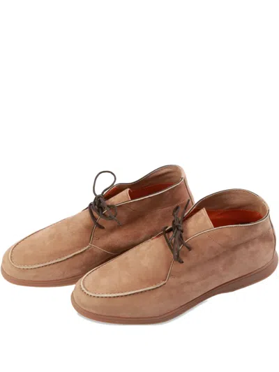 Andrea Ventura Suede Desert Boots In Brown