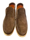 Andrea Ventura Suede High Loafers W/ Rubber Soles In Brown