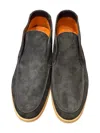 Andrea Ventura Suede High Loafers W/ Rubber Soles In Gray