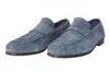 Andrea Ventura Suede Slip-on Penny Loafers In Blue