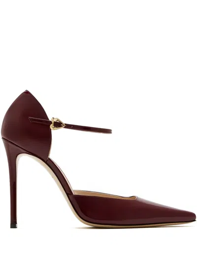 Andrea Wazen 105mm Demi Ankle-strap Pointed-toe Pumps In Multi