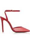 Andrea Wazen 105mm Denver Ankle-strap Pumps In Red