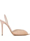 Andrea Wazen 105mm Kay Crystal-embellished Slingback Pumps In Neutral