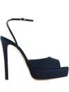 Andrea Wazen 140mm Loulou Platform Peep-toe Sandals In Black