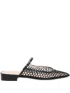Andrea Wazen 15mm Net Mule Ballerina In Black