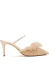 Andrea Wazen 75mm Franca Glitz Crystal-embellished Mules In Gold