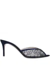 Andrea Wazen 75mm Katy Lace-embellished Mules