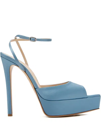 Andrea Wazen Andrea Platform Heeled Sandals In Blue