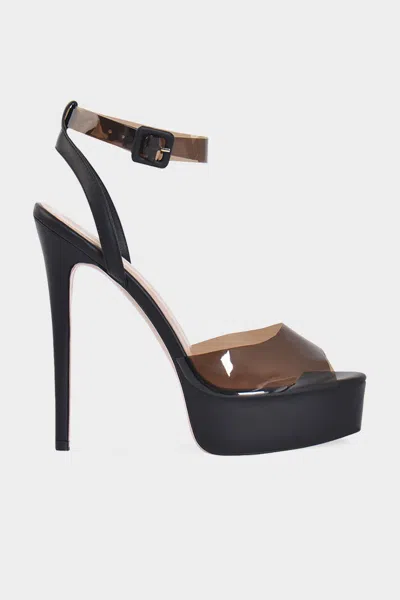 Andrea Wazen Antigone Pvc Platform Sandal In Black