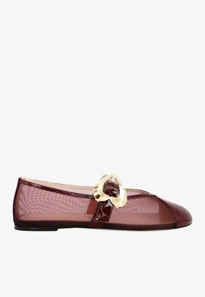 Andrea Wazen Barbara Mesh Ballet Flats In Black