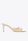 Andrea Wazen Carol 75 Metallic Leather Mules