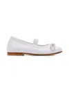 Andrea Wazen Crystal-bow Ballerinas In White
