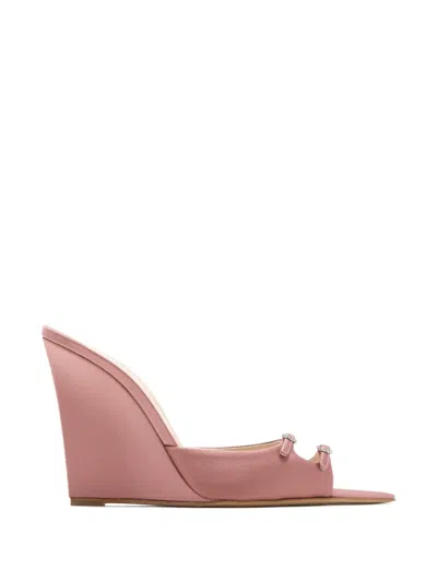 Andrea Wazen Crystal-embellishment Sandals In Pink